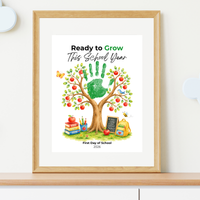 Ready to Grow This School Year Handprint Craft Printable, First Day of School Keepsake, Apple Tree Handprint Activity, Preschool Kindergarten PDF