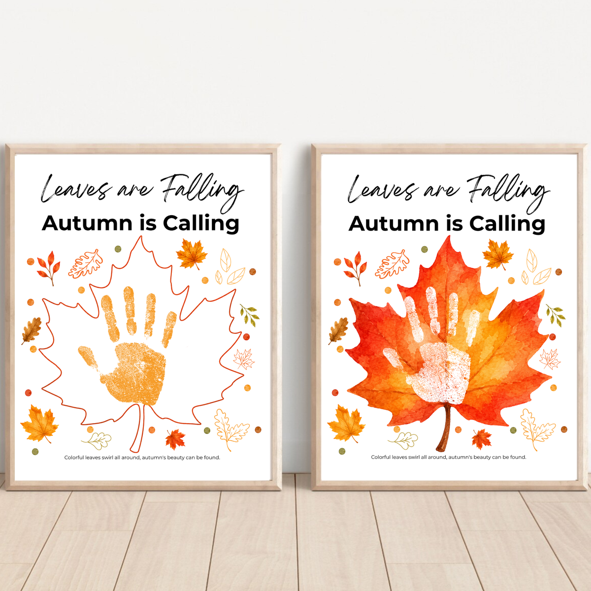 Leaves Are Falling, Autumn Is Calling Handprint Craft | Fall Handprint Printable | Preschool Autumn Keepsake | Kindergarten Fall Activity