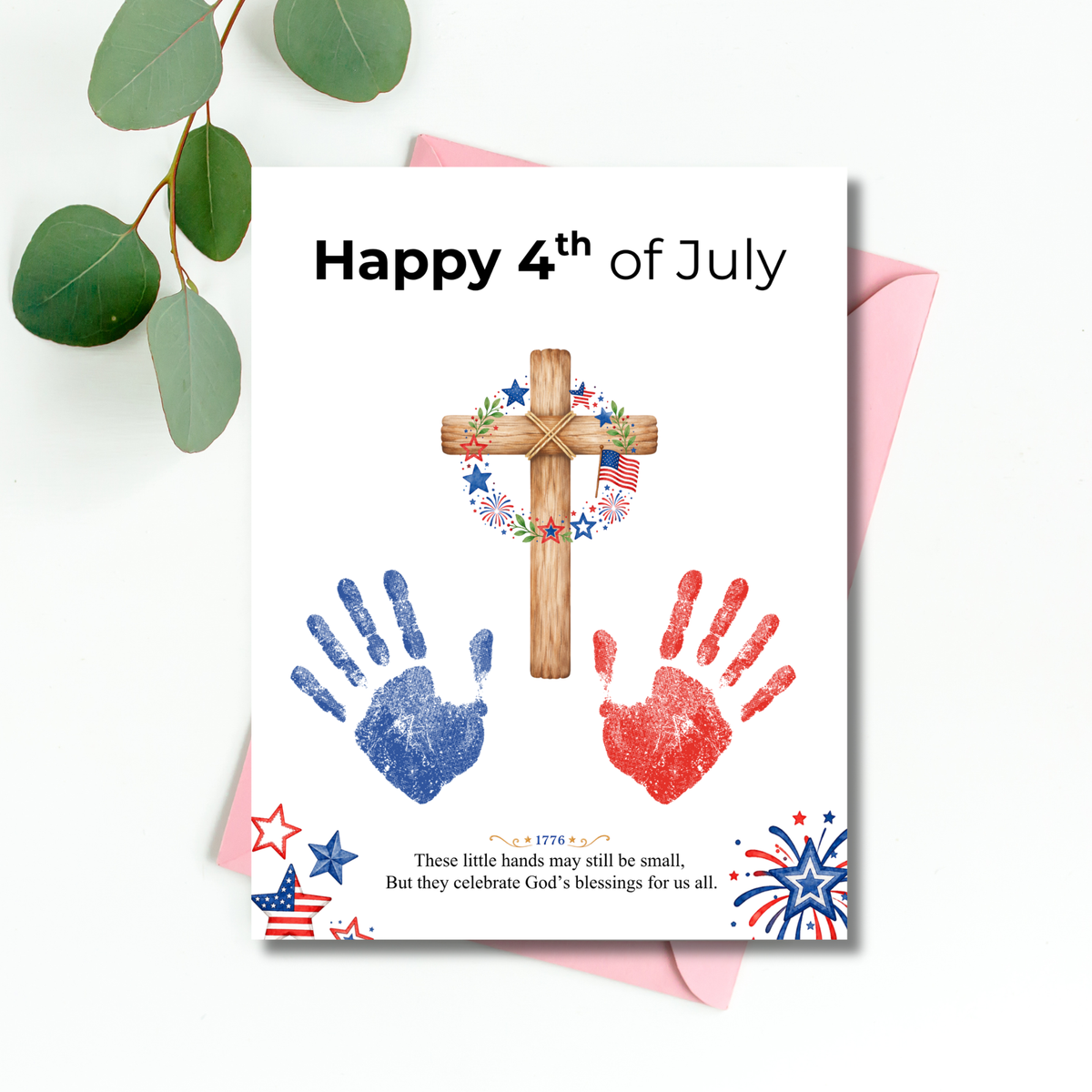 Christian 4th of July Handprint Craft for Kids | Patriotic Preschool & Kindergarten Activity | Faith-Based Printable