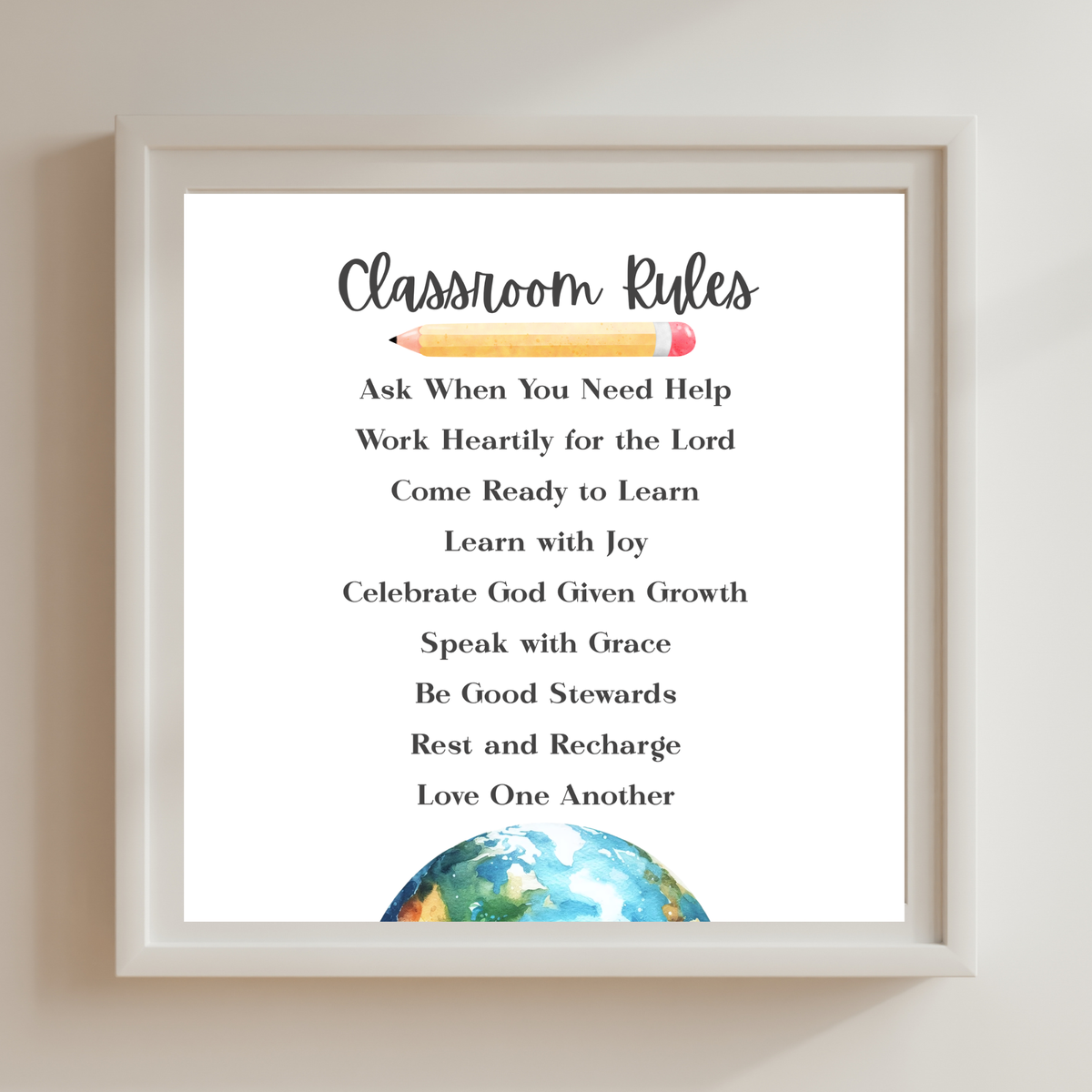 Christian Classroom Rules Printable Poster Set | Bible Classroom Decor | Christian School Rules | Sunday School Wall Art | Homeschool Classroom Poster