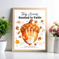 Christian Fall Acorn Handprint Craft for Kids | Tiny Acorns Rooted in Faith Bible Activity