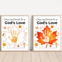 Every Leaf Reminds Me of God's Love Handprint Craft | Christian Fall Handprint Printable | Autumn Bible Keepsake | Preschool Thanksgiving Faith Activity