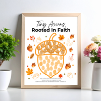 Christian Fall Acorn Fingerprint Craft for Kids | Tiny Acorns Rooted in Faith Bible Fine Motor Activity
