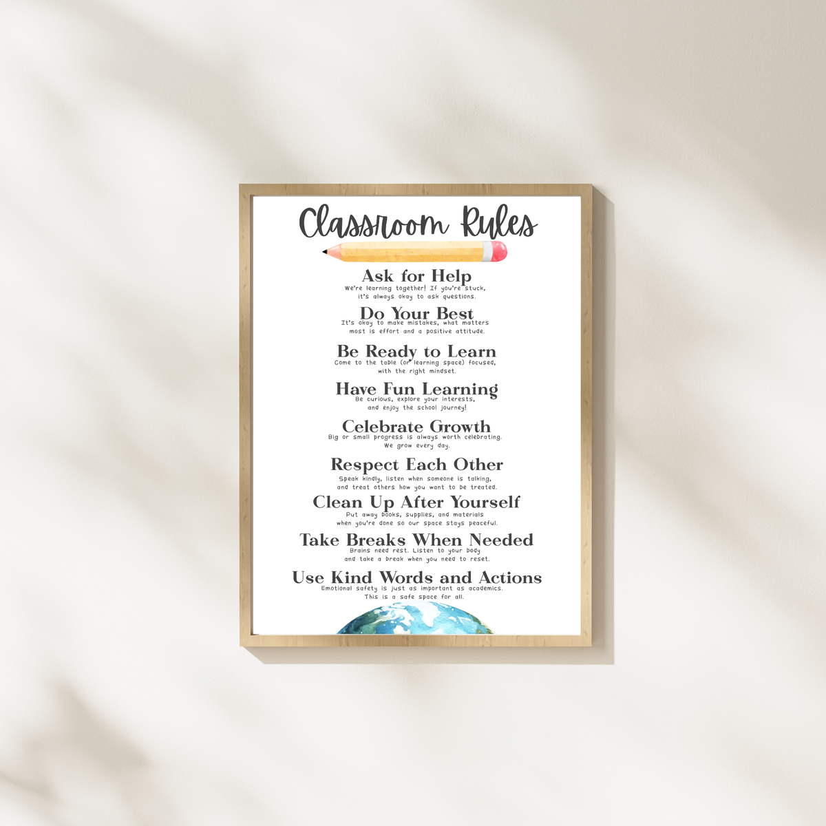 Classroom Rules Printable Poster Set | Preschool Classroom Decor | Classroom Rules Wall Art | Teacher Classroom Poster | Homeschool Classroom Decor
