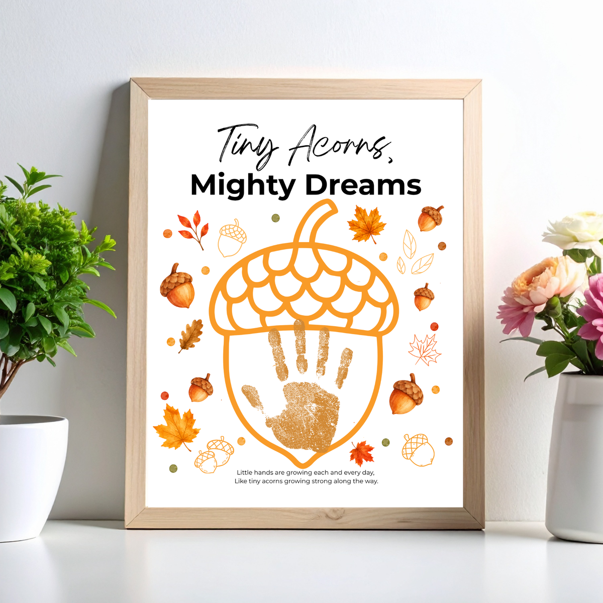 Fall Acorn Outline Craft for Kids | Tiny Acorns Mighty Dreams Preschool Fine Motor & Creative Art Activity
