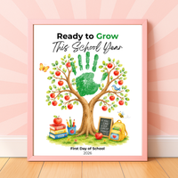 Ready to Grow This School Year Handprint Craft Printable, First Day of School Keepsake, Apple Tree Handprint Activity, Preschool Kindergarten PDF