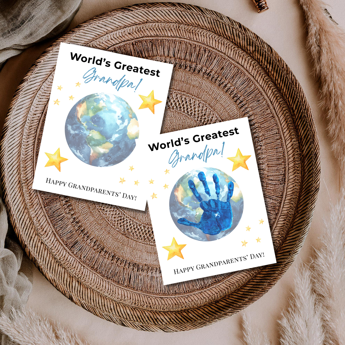 World’s Greatest Grandpa Handprint Craft | Grandparents Day Printable Keepsake for Kids
