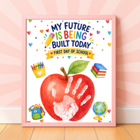 My Future Is Being Built Today Handprint Craft Printable | First Day of School Apple Keepsake | Preschool & Kindergarten PDF