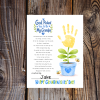 Grandparents Day Handprint Craft for Kids | God Picked You to Be My Grandpa & Our Grandpa Christian Keepsake