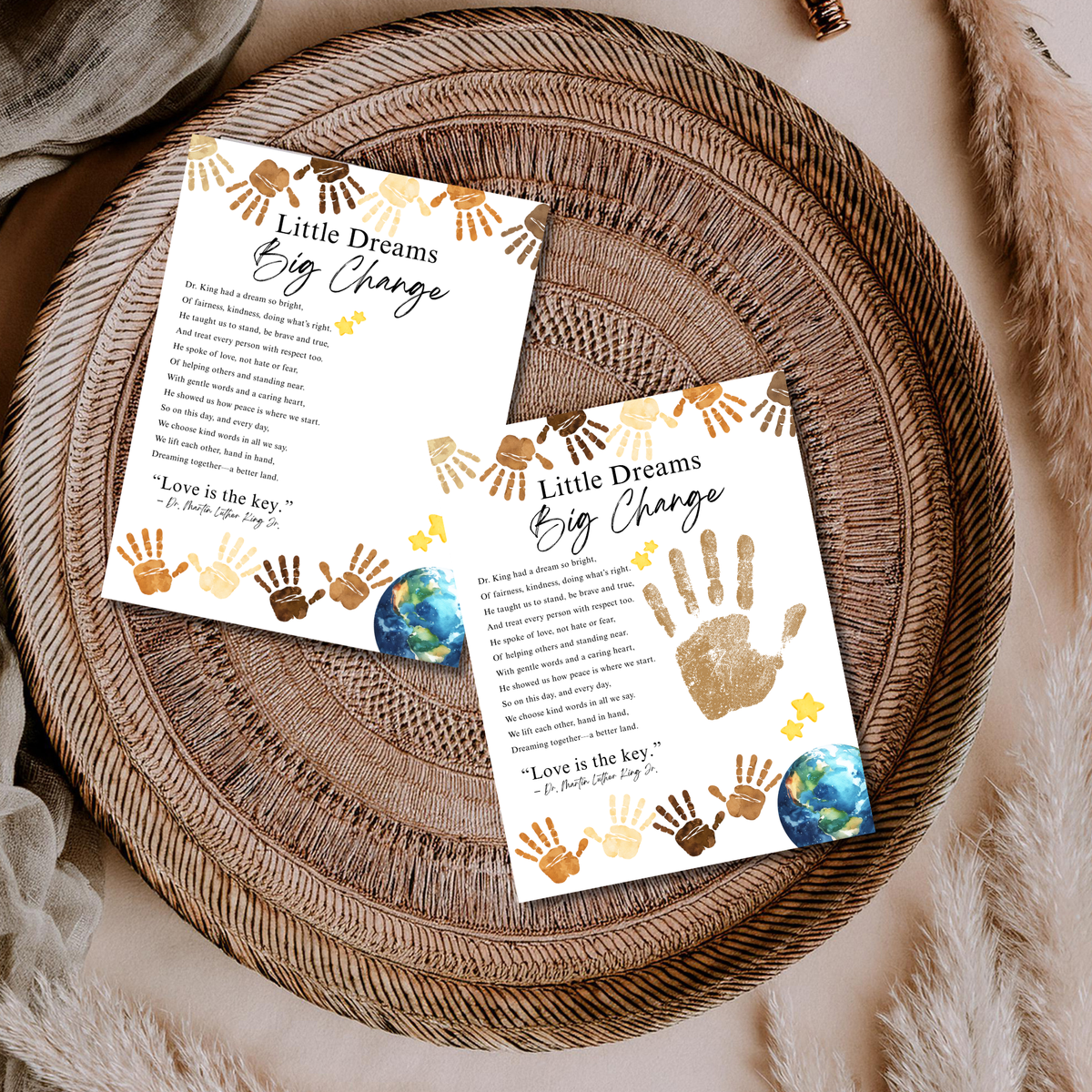 Martin Luther King Jr. Handprint Craft for Kids | MLK Day Little Dreams Big Change Printable Activity