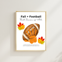 Fall Football Handprint Craft Printable | Fall + Football Best Season of All | Football Keepsake for Kids | Preschool & Classroom Activity