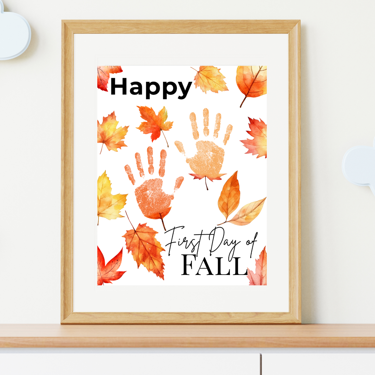 Happy First Day of Fall Handprint Craft | Autumn Keepsake Printable | Preschool Fall Handprint Activity | Classroom & Homeschool Fall Craft