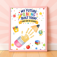 My Future Is Being Built Today Handprint Craft Printable | First Day of School Pencil Keepsake | Preschool & Kindergarten PDF