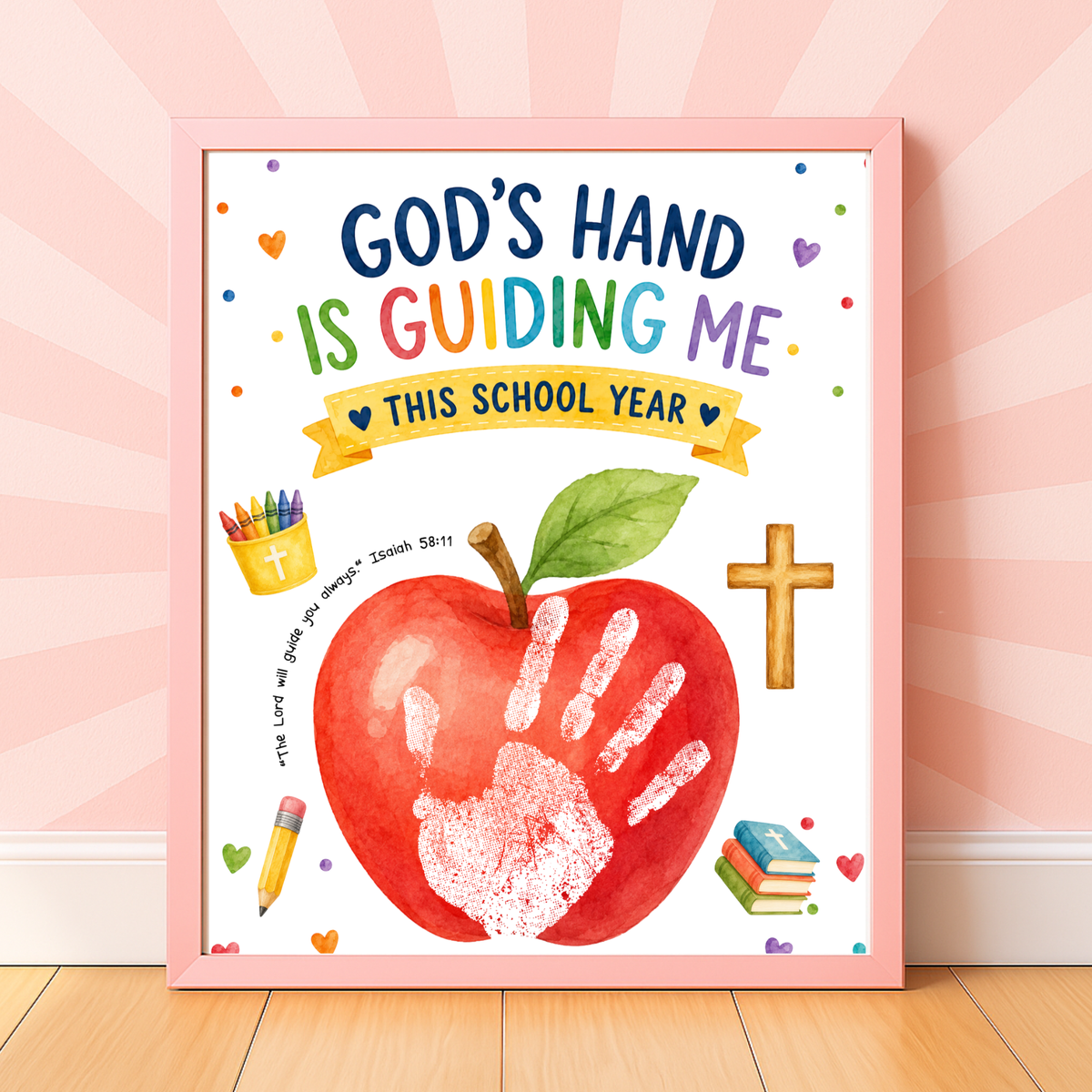 God's Hand Is Guiding Me This School Year Handprint Craft Printable | Christian First Day of School Keepsake