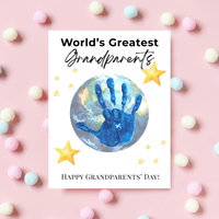 World’s Greatest Grandparents Handprint Craft | Grandparents Day Printable Keepsake for Kids