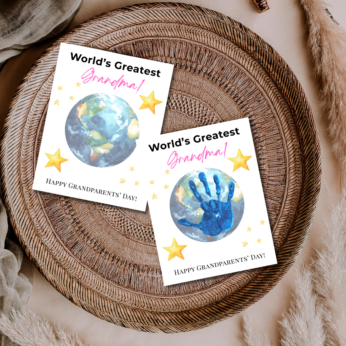 World’s Greatest Grandma Handprint Craft | Grandparents Day Printable Keepsake for Kids