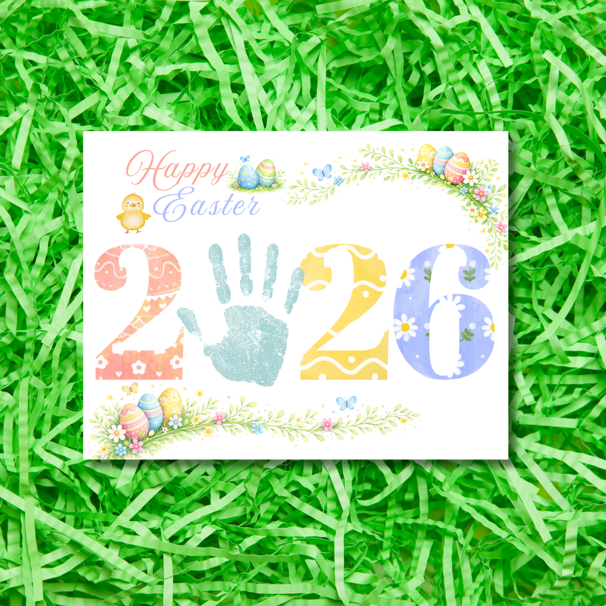 Easter 2026 Handprint Craft Printable | Happy Easter Keepsake | Kids Easter Art PDF