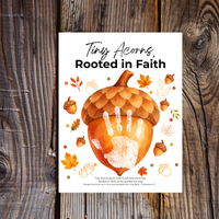 Christian Fall Acorn Handprint Craft for Kids | Tiny Acorns Rooted in Faith Bible Activity