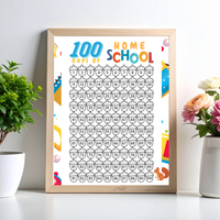 100 Days of School Printable Activities | 100 Chart & Color by Number Classroom Worksheets for Kids