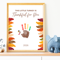 This Little Turkey Is Thankful for You Handprint Craft Printable, Thanksgiving Turkey Keepsake, Fall Handprint Activity for Kids, Preschool Kindergarten PDF
