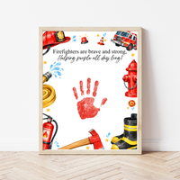 Firefighter Handprint Craft for Kids | Community Helpers Printable | Preschool Fire Safety Activity