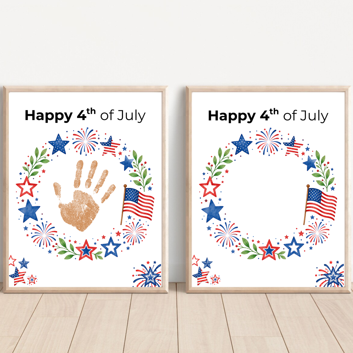 4th of July Handprint Wreath Craft for Kids | Patriotic Preschool & Kindergarten Activity | Independence Day Printable