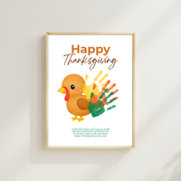 Happy Thanksgiving Turkey Handprint Craft Printable | Thanksgiving Handprint Keepsake | Preschool Fall Activity PDF