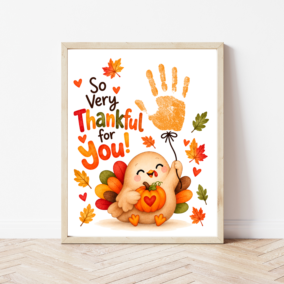 Thanksgiving Handprint Craft for Kids | So Very Thankful for You Printable | Turkey Fall Keepsake