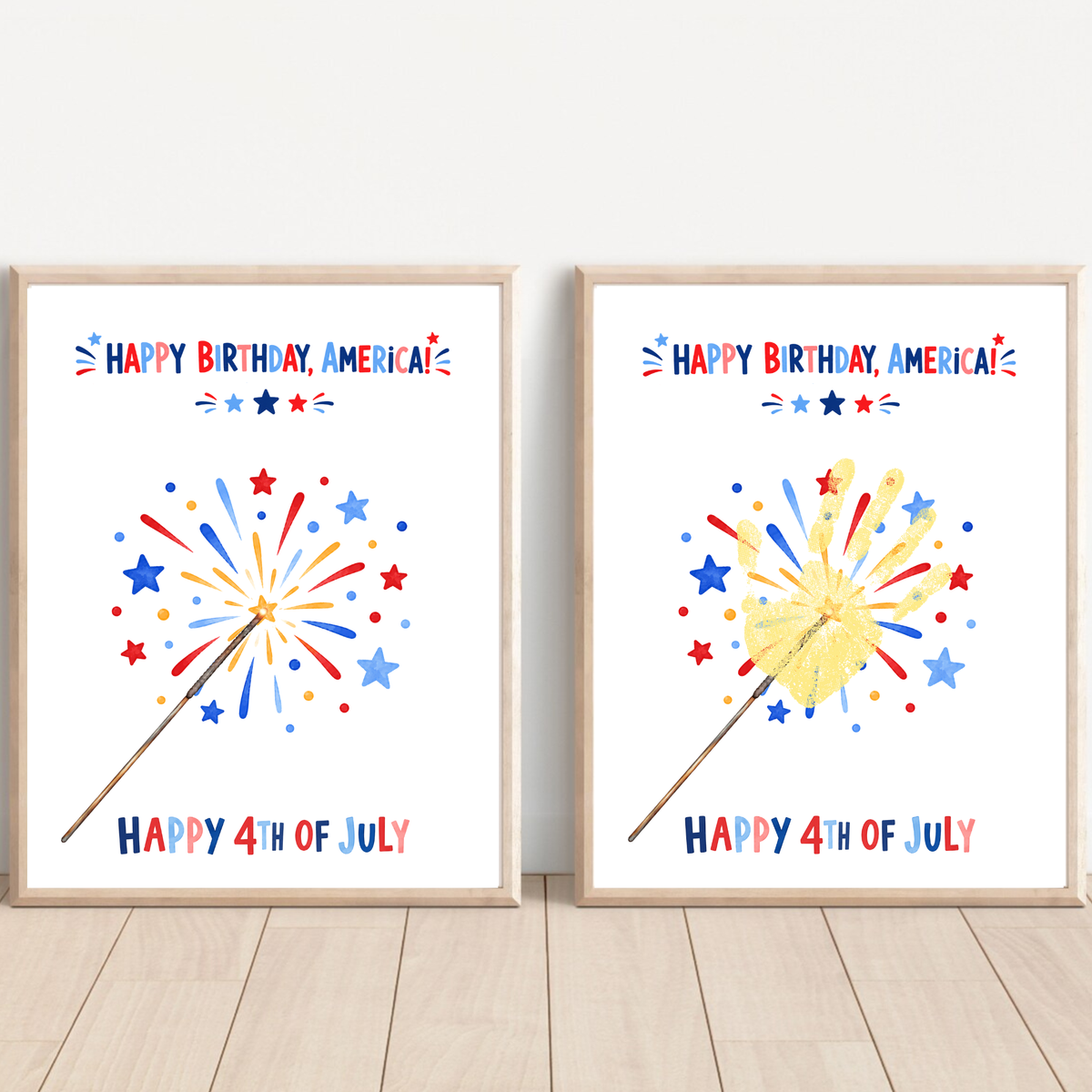 4th of July Handprint Craft for Kids | Patriotic Preschool & Kindergarten Activity | Happy Birthday America Printable