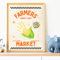 Farmers Market Sweet Corn Handprint Craft Printable, Corn Handprint Keepsake, Fall Harvest Activity, Preschool Kindergarten Thanksgiving PDF