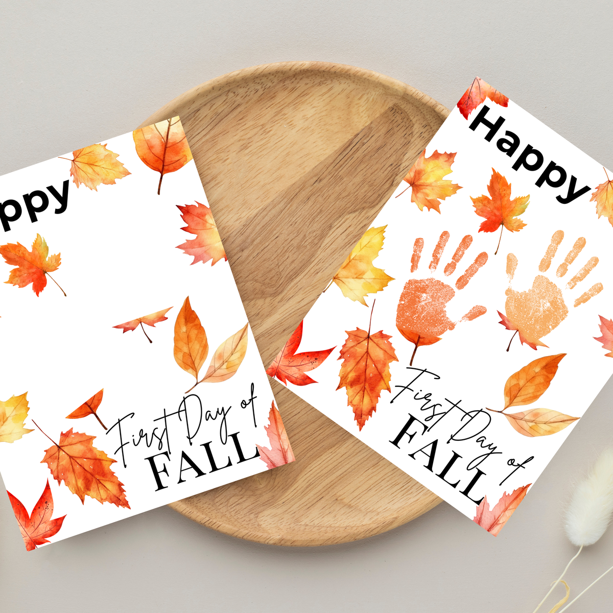 Happy First Day of Fall Handprint Craft | Autumn Keepsake Printable | Preschool Fall Handprint Activity | Classroom & Homeschool Fall Craft