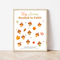 Christian Fall Fingerprint Craft for Kids | Tiny Acorns Rooted in Faith Printable | Autumn Bible Activity