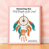Honoring the First People of the Land Dreamcatcher Handprint Craft | Native American Heritage Month Printable