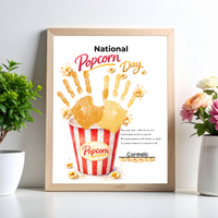 National Popcorn Day Handprint Craft for Kids | Preschool Fine Motor Printable Activity