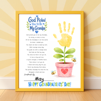 Grandparents Day Handprint Craft for Kids | God Picked You to Be My Grandpa & Our Grandpa Christian Keepsake