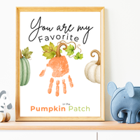 You Are My Favorite Pumpkin in the Patch Handprint Craft Printable, Pumpkin Handprint Keepsake, Baby's First Fall, Preschool Autumn Activity