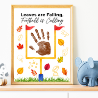 Football Handprint Craft Printable | Leaves Are Falling Football Is Calling | Fall Football Keepsake Activity for Kids | Preschool Printable