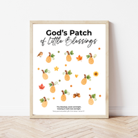 God’s Patch of Little Blessings Fingerprint Pumpkin Craft | Christian Fall Printable for Kids