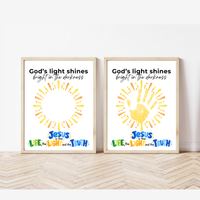 God’s Light Shines Handprint Craft for Kids | Jesus Life Light Truth Christian Printable | Bible Sunday School Activity