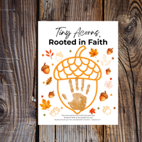 Christian Fall Acorn Fingerprint Craft for Kids | Tiny Acorns Rooted in Faith Bible Fine Motor Activity