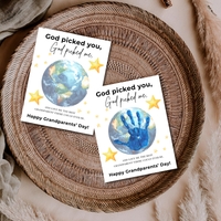 Grandparents Day Handprint Craft Printable | “God Picked You, God Picked Me” Faith-Based Grandparent Keepsake | Kids Christian Art PDF