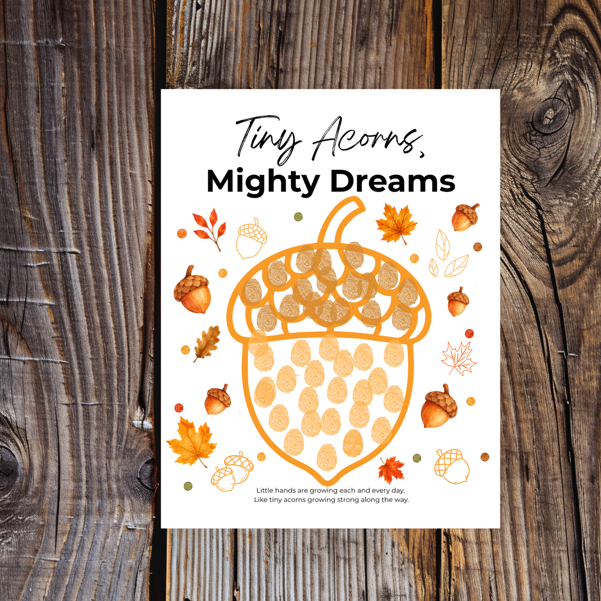 Fall Acorn Outline Craft for Kids | Tiny Acorns Mighty Dreams Preschool Fine Motor & Creative Art Activity