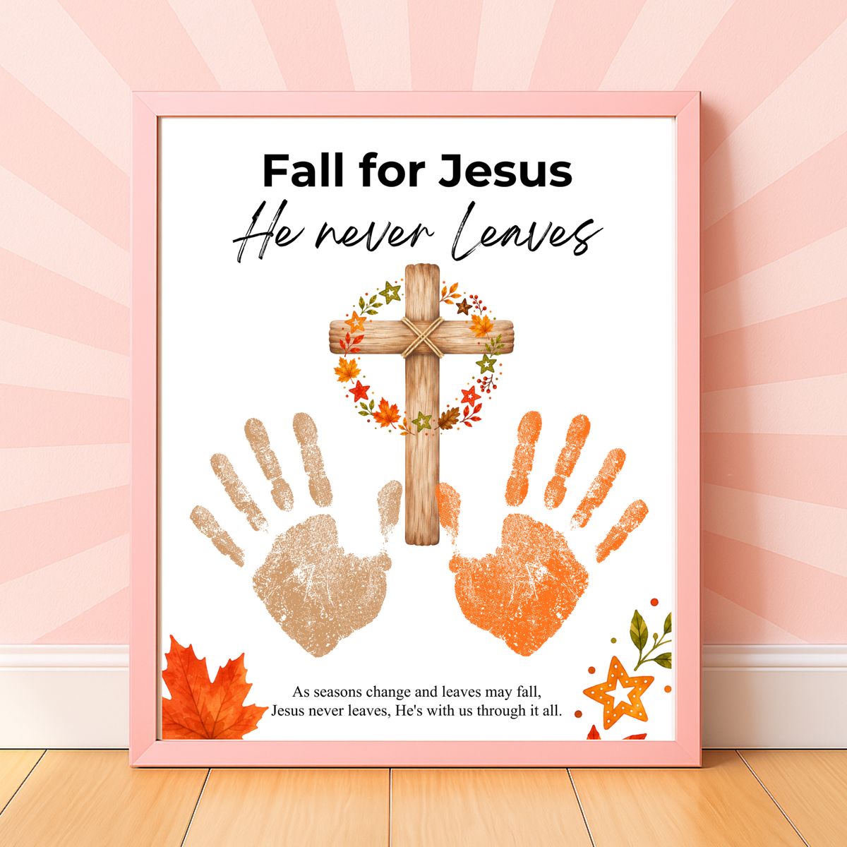 Fall for Jesus Cross Handprint Craft | Christian Fall Printable | Autumn Keepsake for Kids