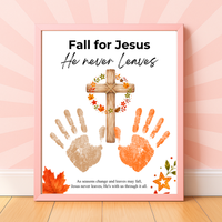 Fall for Jesus Cross Handprint Craft | Christian Fall Printable | Autumn Keepsake for Kids