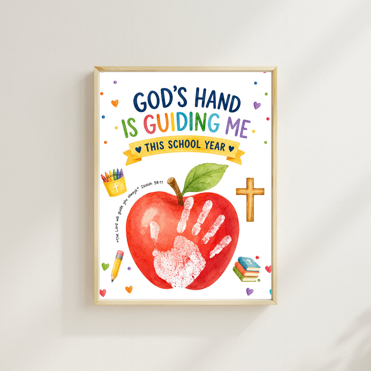 God's Hand Is Guiding Me This School Year Handprint Craft Printable | Christian First Day of School Keepsake