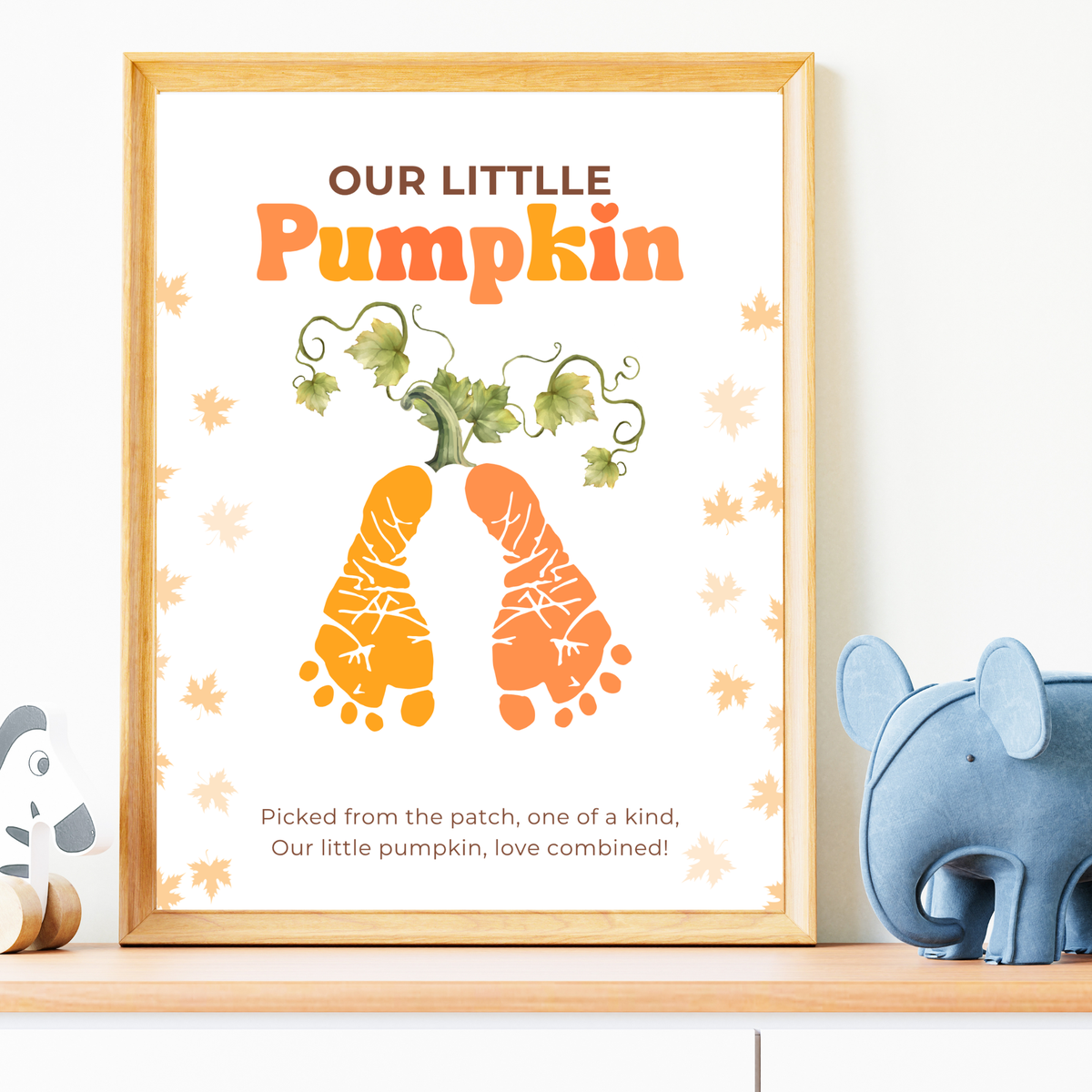 Pumpkin Handprint & Footprint Craft Printable | Our Little Pumpkin Keepsake | Fall Baby Handprint Craft | Preschool Autumn Activity | Digital Download
