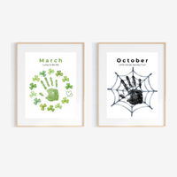 12 Month Handprint Memory Book for Kids | A Year of Little Handprints Printable Keepsake
