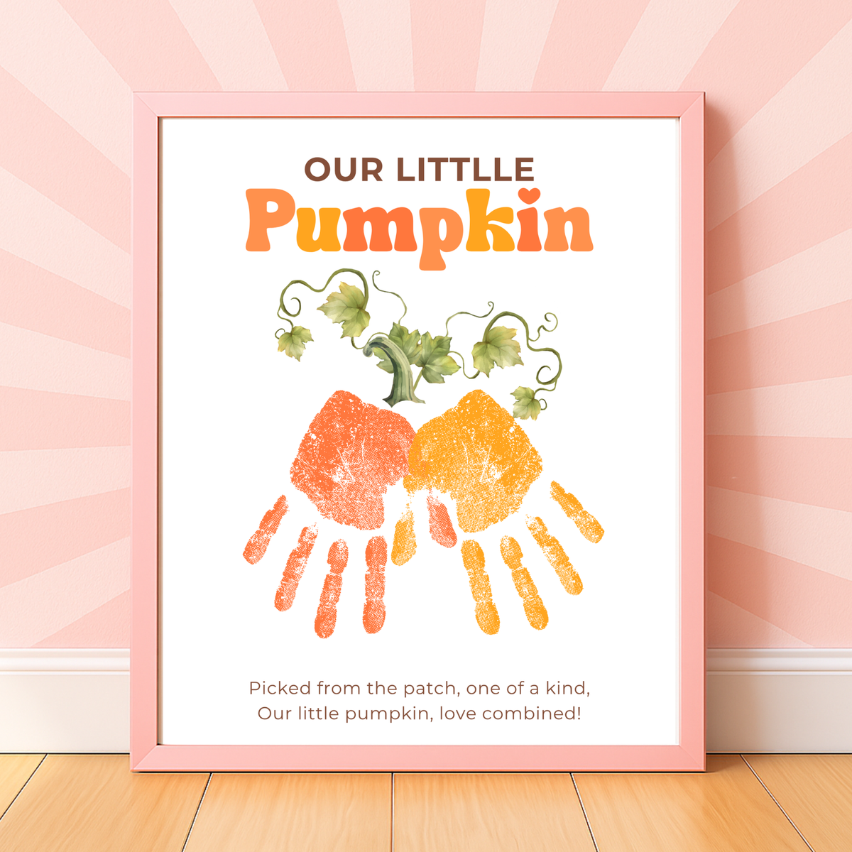 Pumpkin Handprint & Footprint Craft Printable | Our Little Pumpkin Keepsake | Fall Baby Handprint Craft | Preschool Autumn Activity | Digital Download