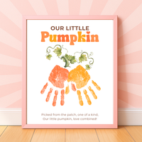 Pumpkin Handprint & Footprint Craft Printable | Our Little Pumpkin Keepsake | Fall Baby Handprint Craft | Preschool Autumn Activity | Digital Download