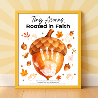 Christian Fall Acorn Handprint Craft for Kids | Tiny Acorns Rooted in Faith Bible Activity